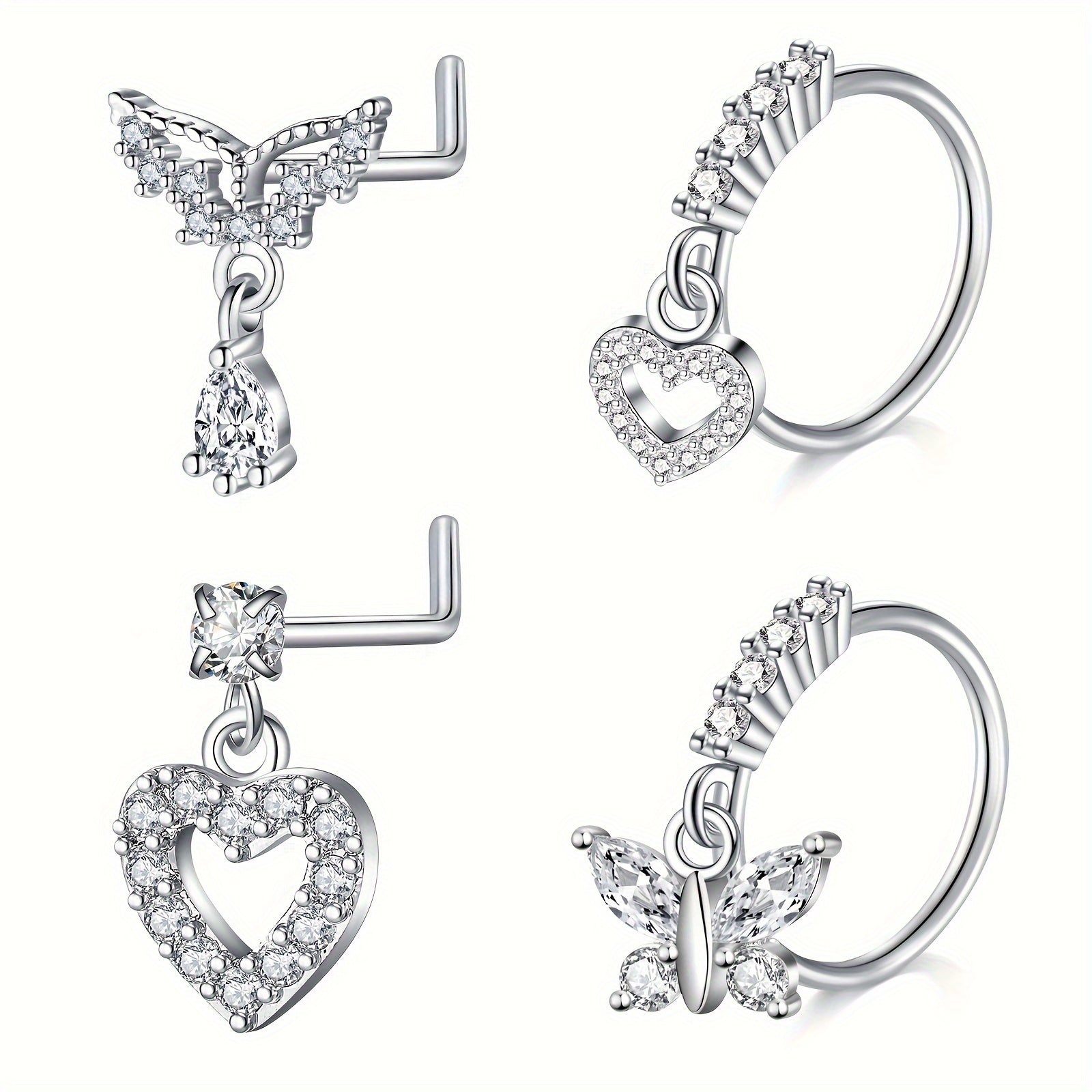 Sophisticated 4Piece Stainless Steel Piercing Jewelry Set - Taylor K Shop