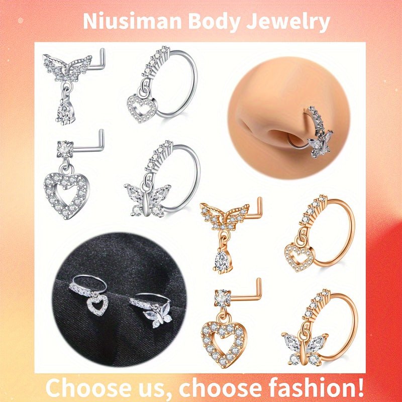 Sophisticated 4Piece Stainless Steel Piercing Jewelry Set - Taylor K Shop