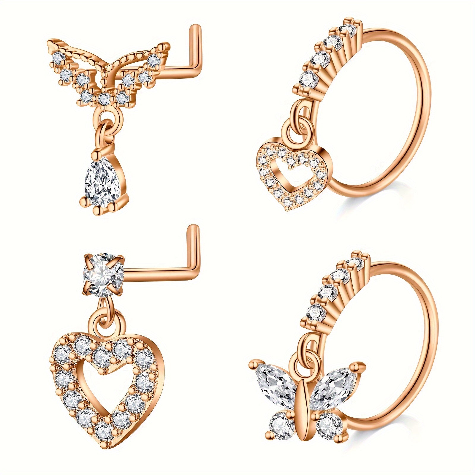Sophisticated 4Piece Stainless Steel Piercing Jewelry Set - Taylor K Shop
