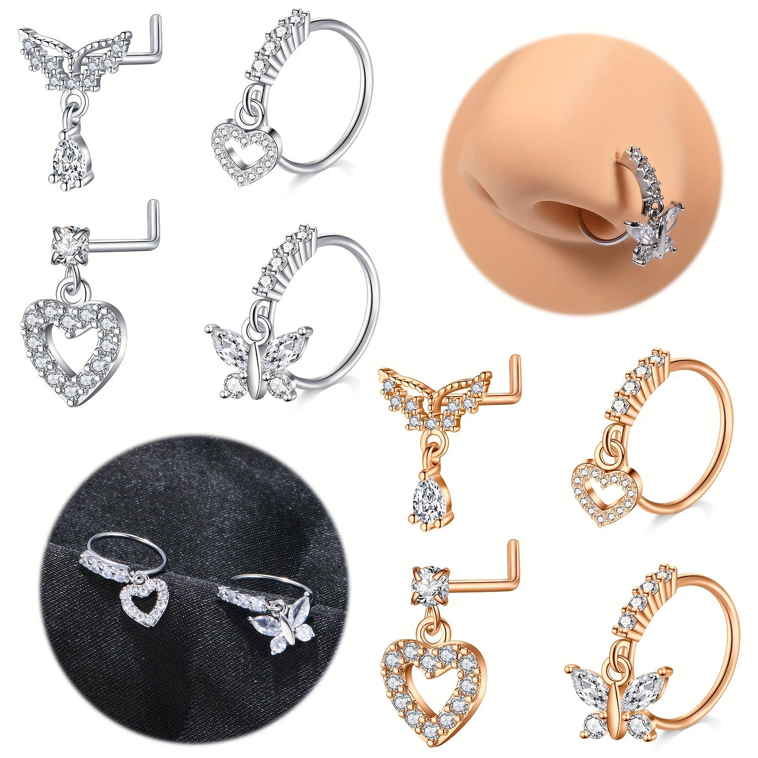 Sophisticated 4Piece Stainless Steel Piercing Jewelry Set - Taylor K Shop