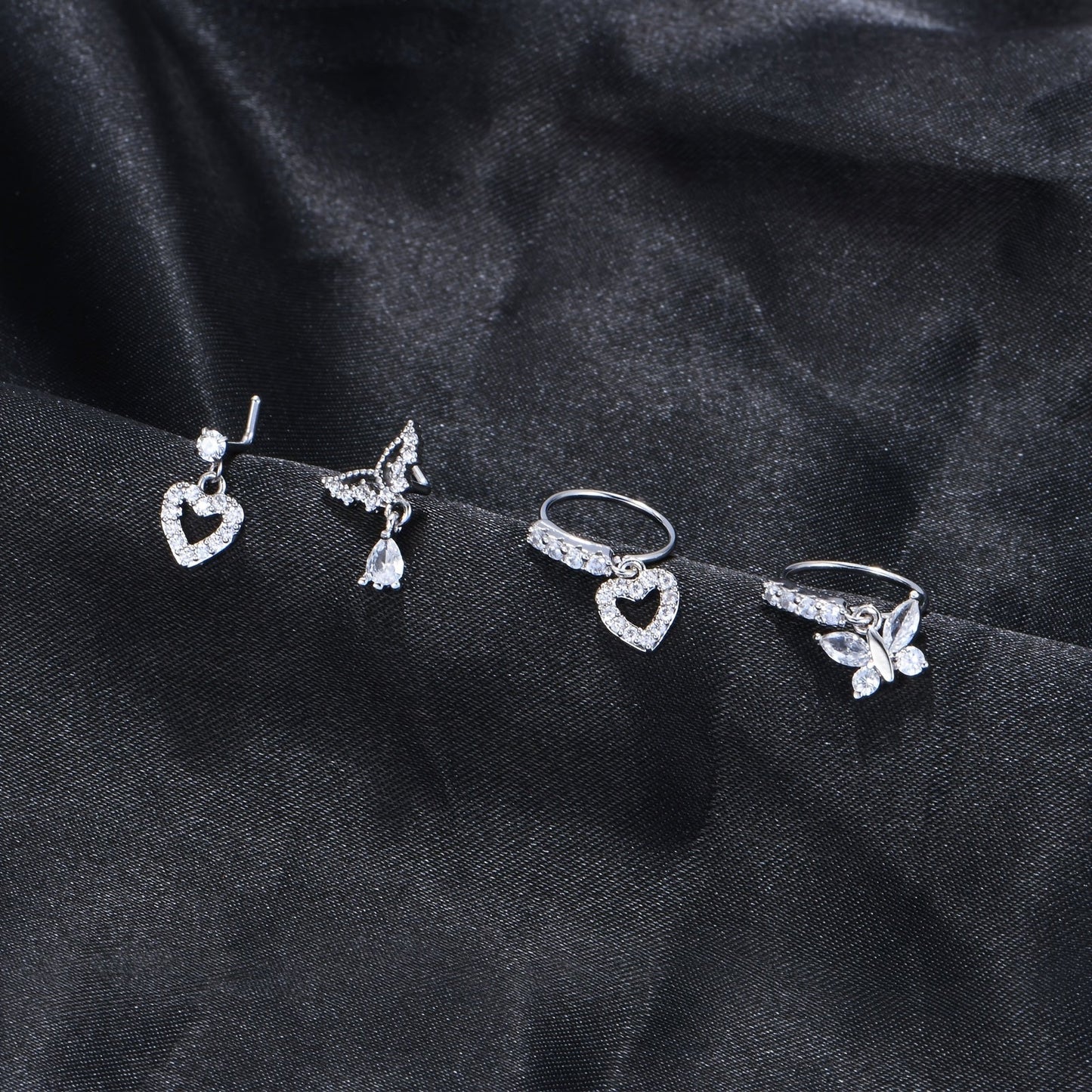 Sophisticated 4Piece Stainless Steel Piercing Jewelry Set - Taylor K Shop