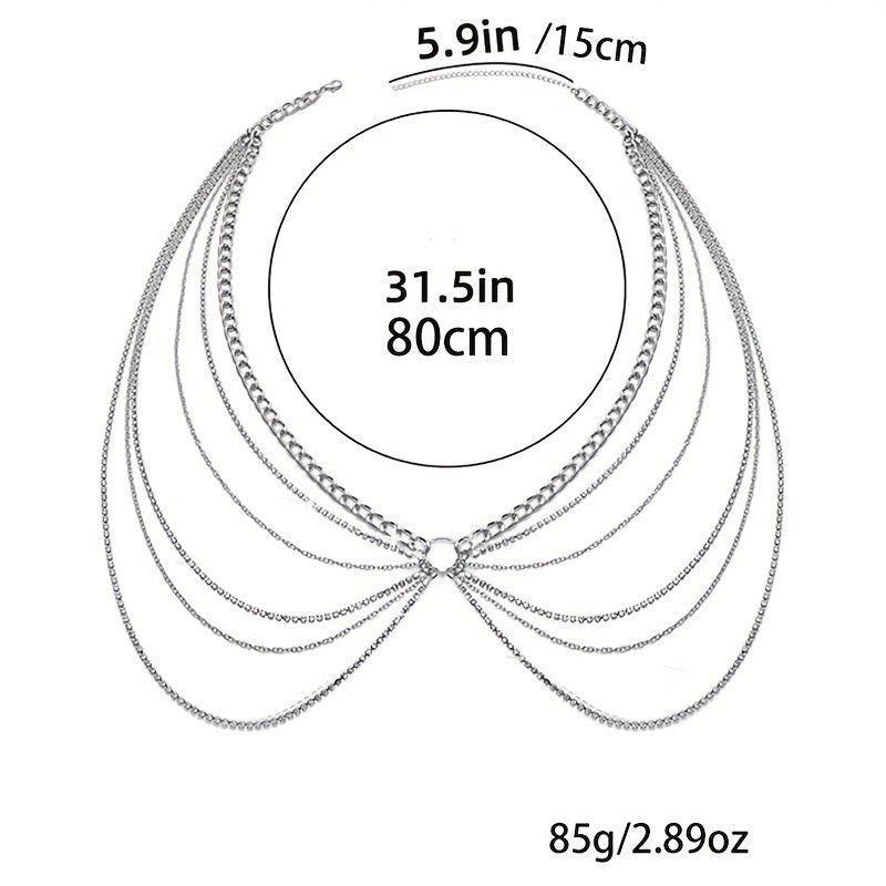 Stylish Silvery Body Chain for Beach Vacations - Taylor K Shop