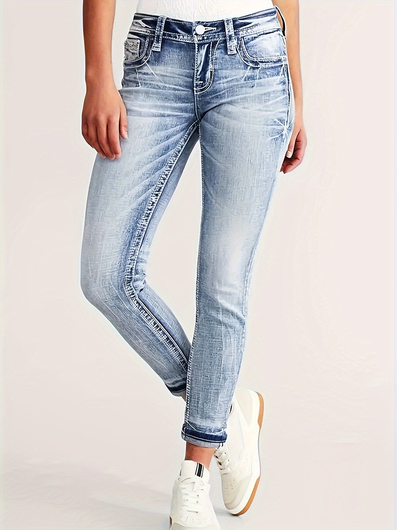 Stylish Womens Embroidered Stretchy Skinny Jeans - Taylor K Shop