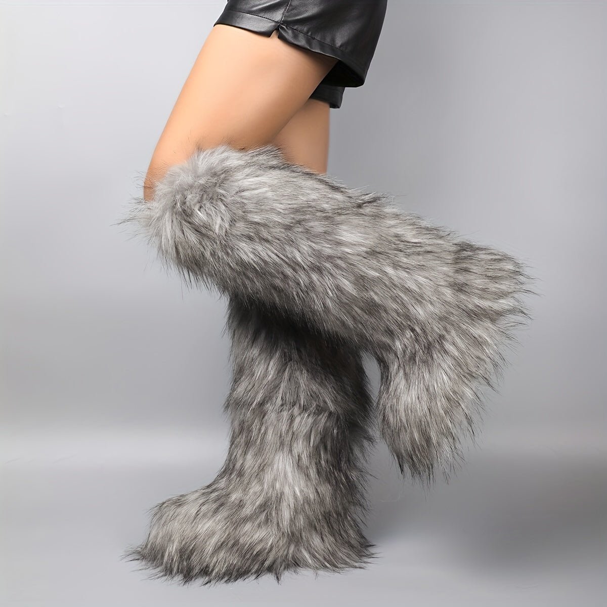 Stylish Womens KneeHigh Faux Fur Winter Boots - Taylor K Shop