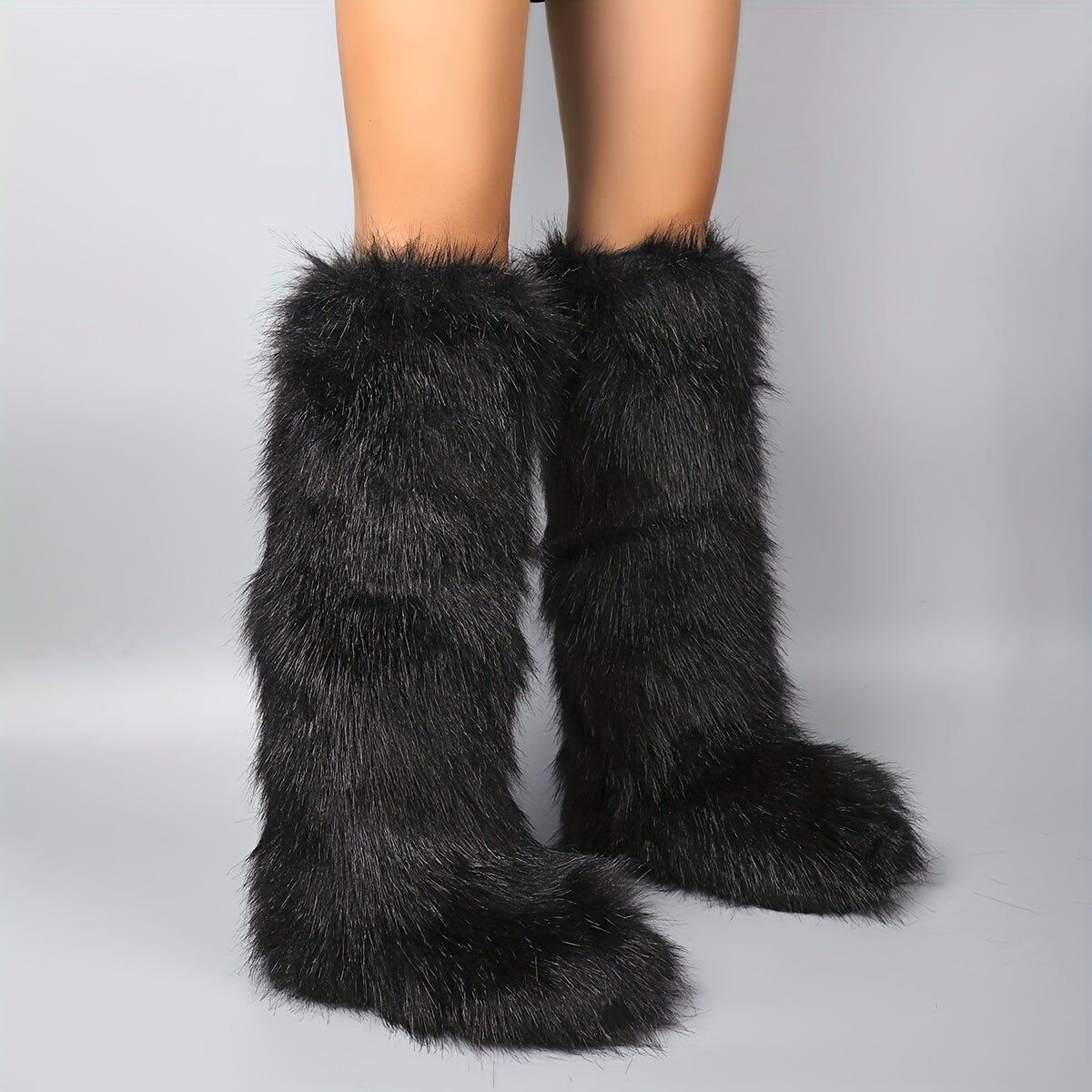 Stylish Womens KneeHigh Faux Fur Winter Boots - Taylor K Shop
