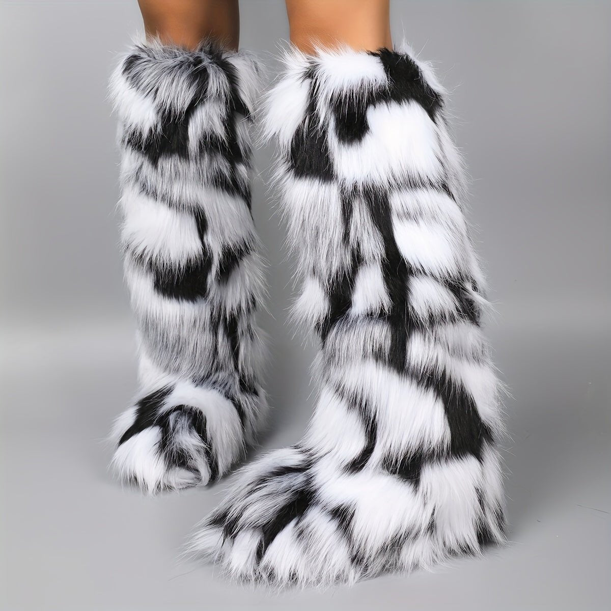 Stylish Womens KneeHigh Faux Fur Winter Boots - Taylor K Shop