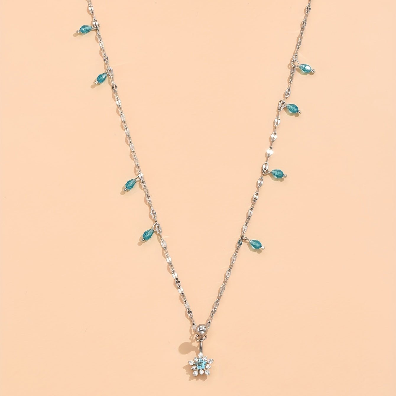 Stylish Zirconia Flower Pendant Belly Chain for Women - Taylor K Shop