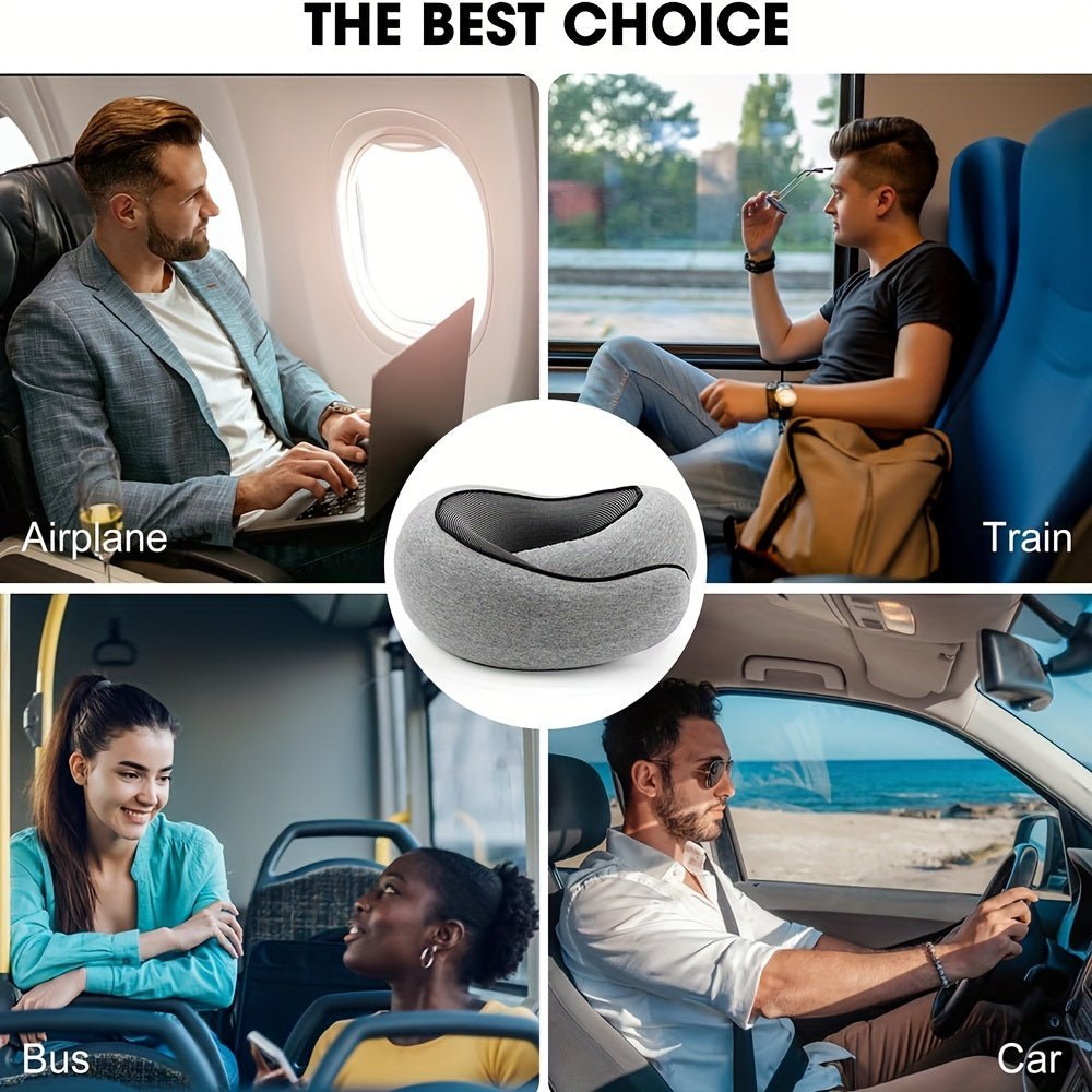 TopRated Gray UShaped Memory Foam Travel Pillow - Taylor K Shop