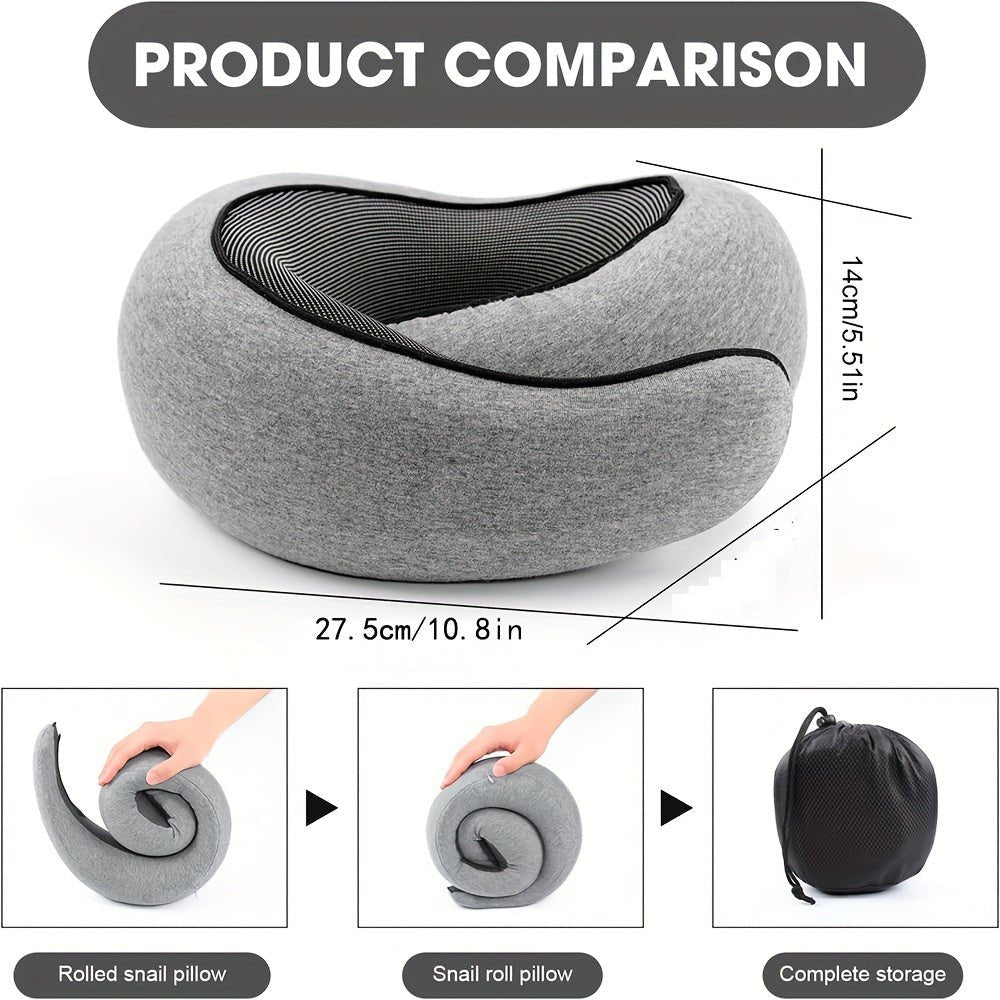 TopRated UShaped Gray Memory Foam Travel Pillow - Taylor K Shop