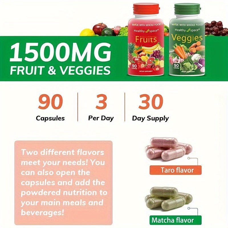 Ultimate Superfood Supplement 180 Fruit Vegetable Capsules - Taylor K Shop