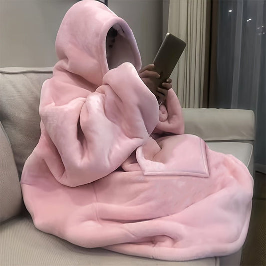 Ultra Soft Pink Sherpa Fleece Wearable Hoodie Blanket - Taylor K Shop