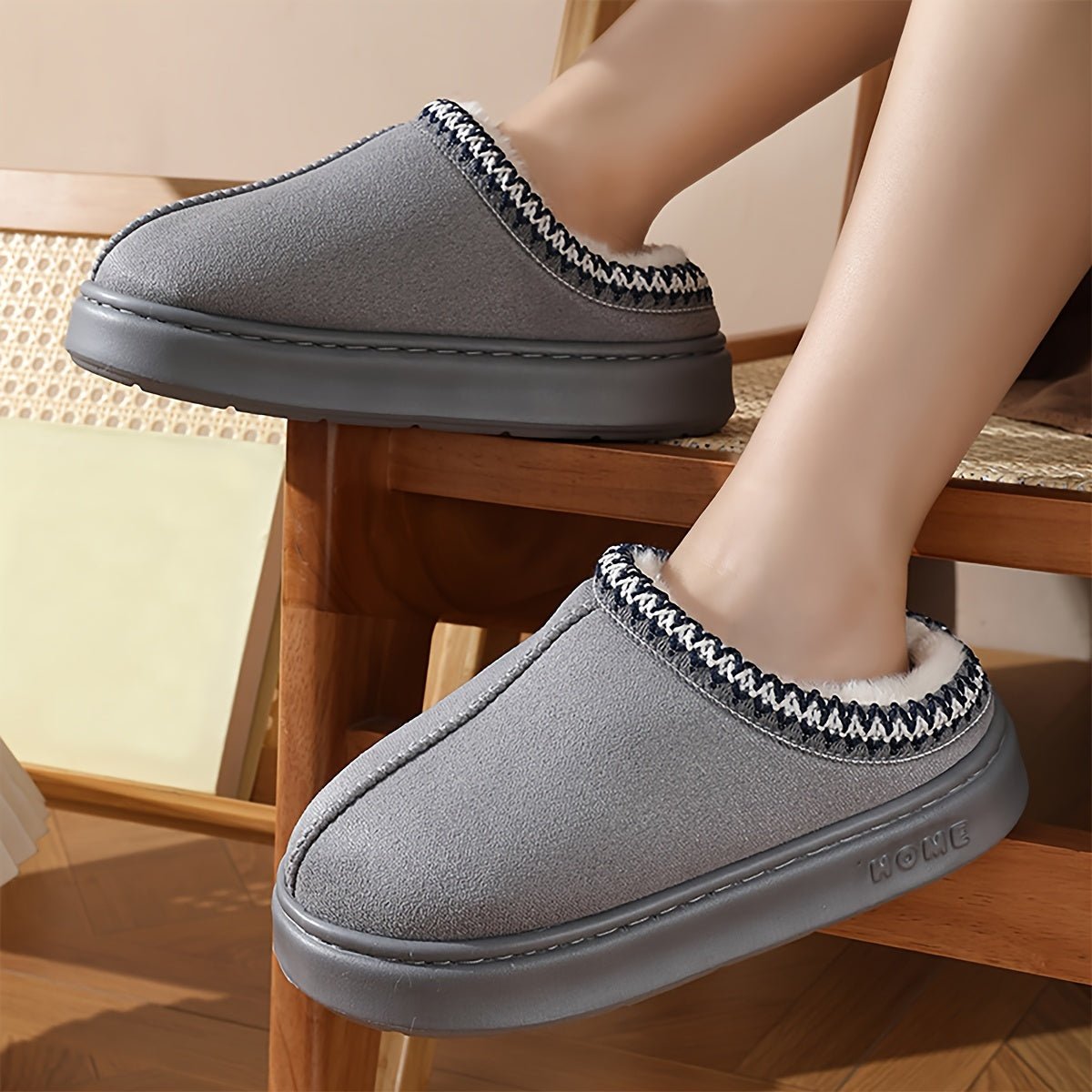 Unisex Casual Flannel Slippers Warm AntiSlip Indoor Comfort - Taylor K Shop