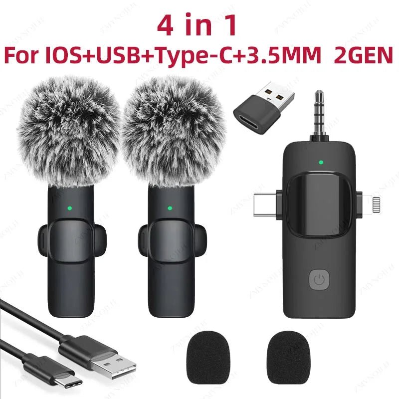 Universal 4in1 Wireless Lavalier Mic for Smartphones - Taylor K Shop