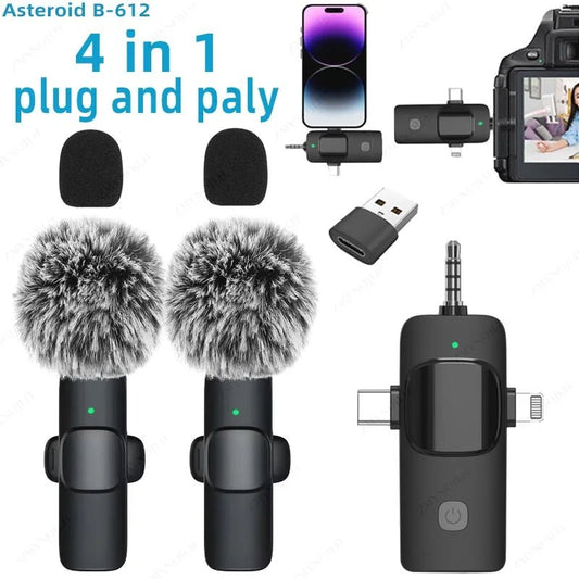 Universal 4in1 Wireless Lavalier Mic for Smartphones - Taylor K Shop