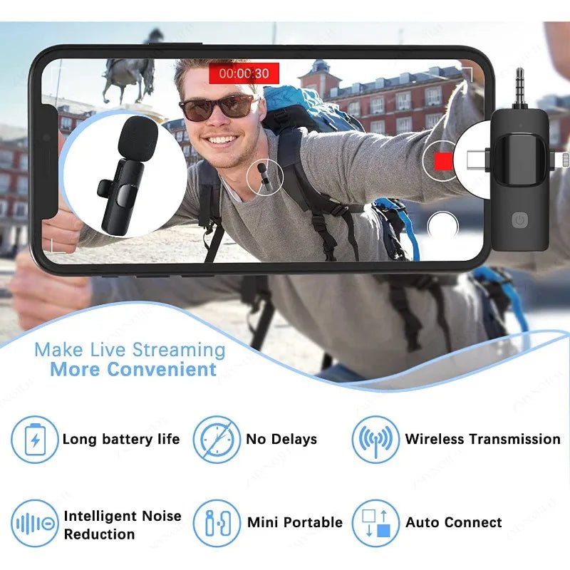 Universal 4in1 Wireless Lavalier Mic for Smartphones - Taylor K Shop