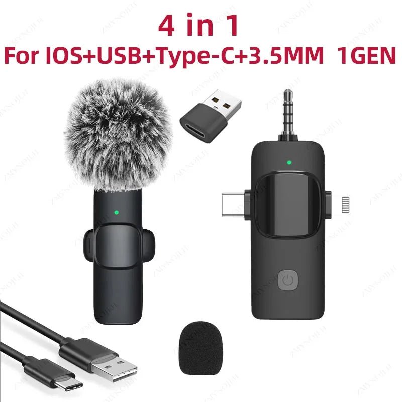 Universal 4in1 Wireless Lavalier Mic for Smartphones - Taylor K Shop