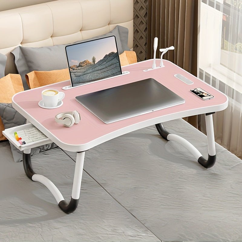 Versatile Laptop Bed Tray with USB Fan Light Storage - Taylor K Shop