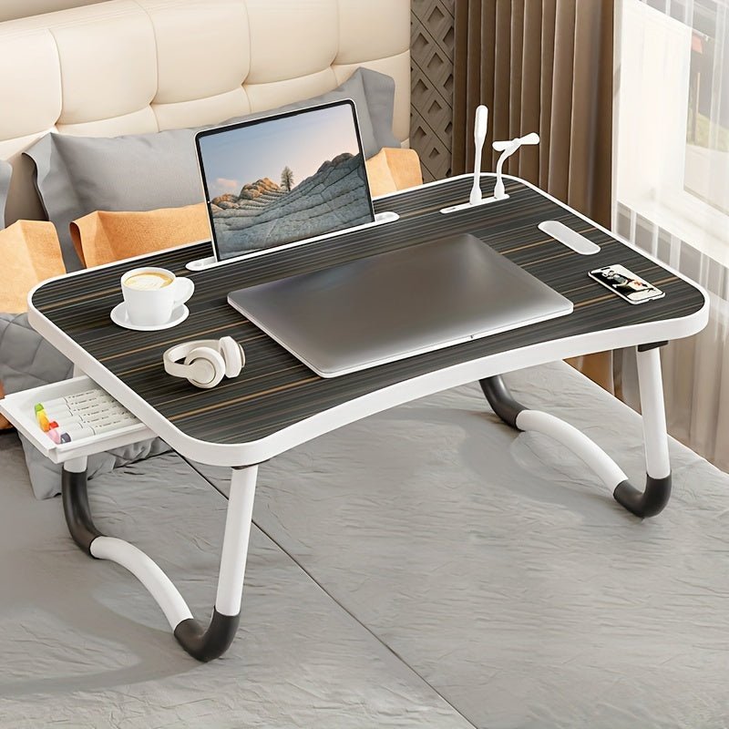 Versatile Laptop Bed Tray with USB Fan Light Storage - Taylor K Shop