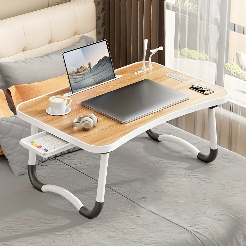Versatile Laptop Bed Tray with USB Fan Light Storage - Taylor K Shop