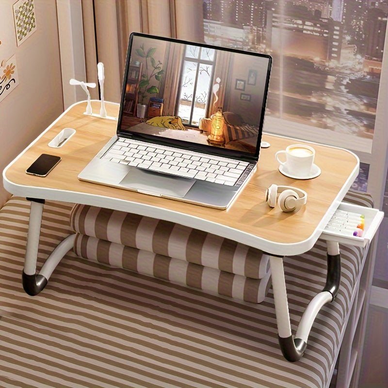 Versatile Laptop Bed Tray with USB Fan Light Storage - Taylor K Shop