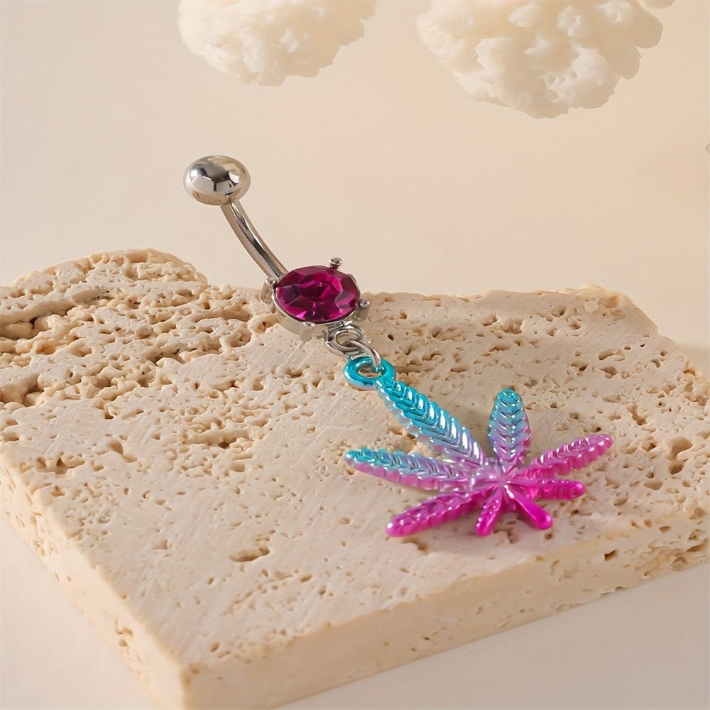 Vibrant Maple Leaf Belly Button Ring Gift - Taylor K Shop