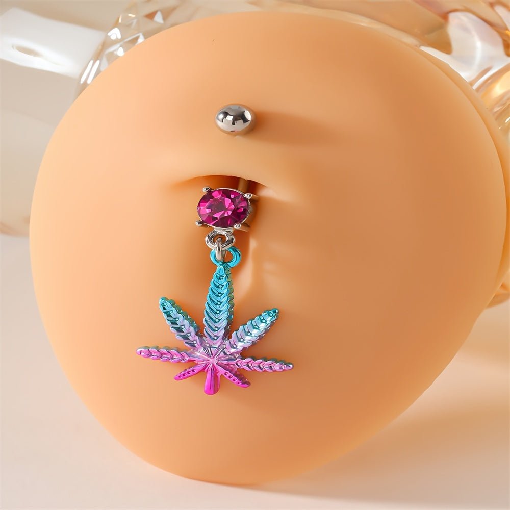 Vibrant Maple Leaf Belly Button Ring Gift - Taylor K Shop