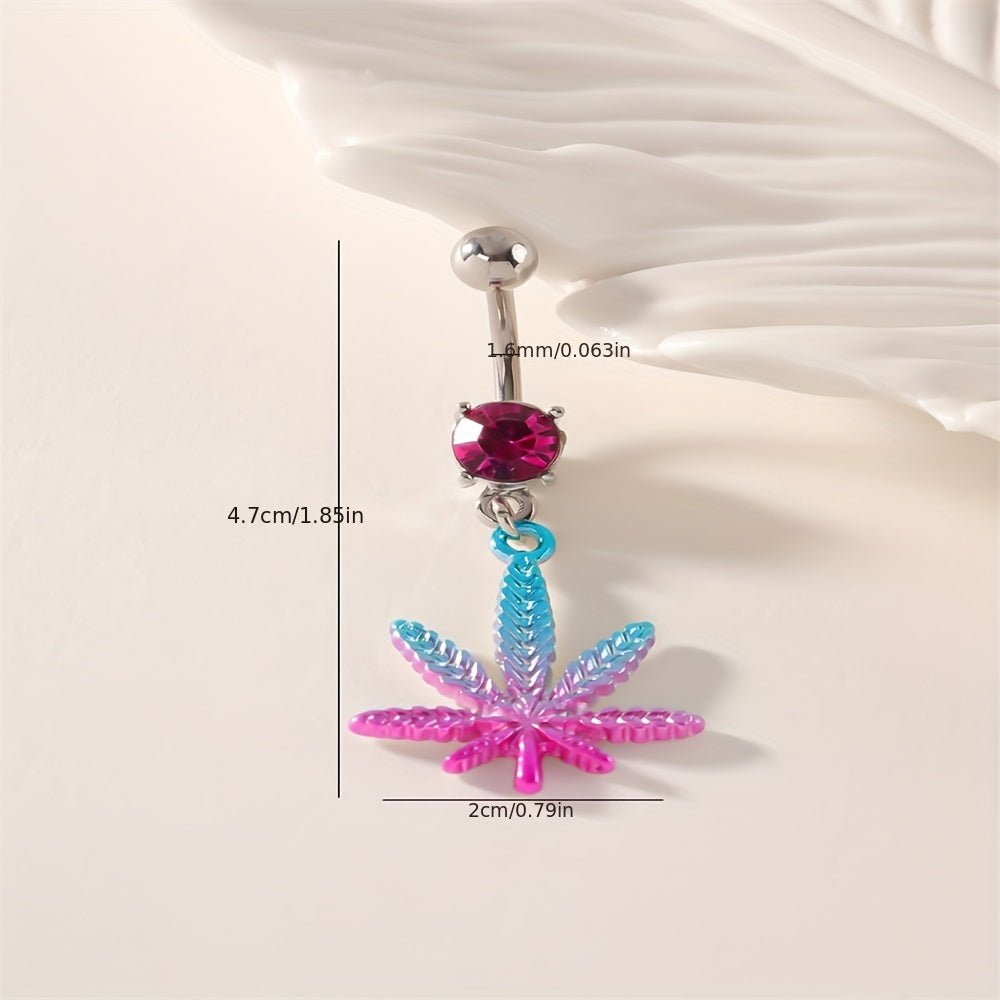 Vibrant Maple Leaf Belly Button Ring Gift - Taylor K Shop