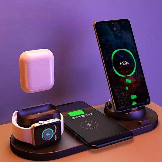 Wireless Charger For IPhone Fast Charger For Phone Fast Charging Pad For Phone Watch 6 In 1 Charging Dock Station - Taylor K Shop