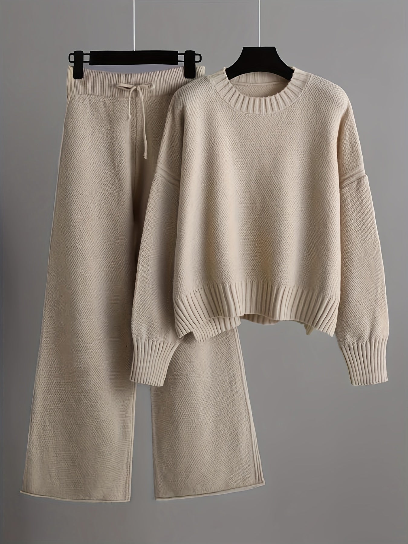 Womens Cozy Knitted Sweater Wide Leg Pants Set - Taylor K Shop