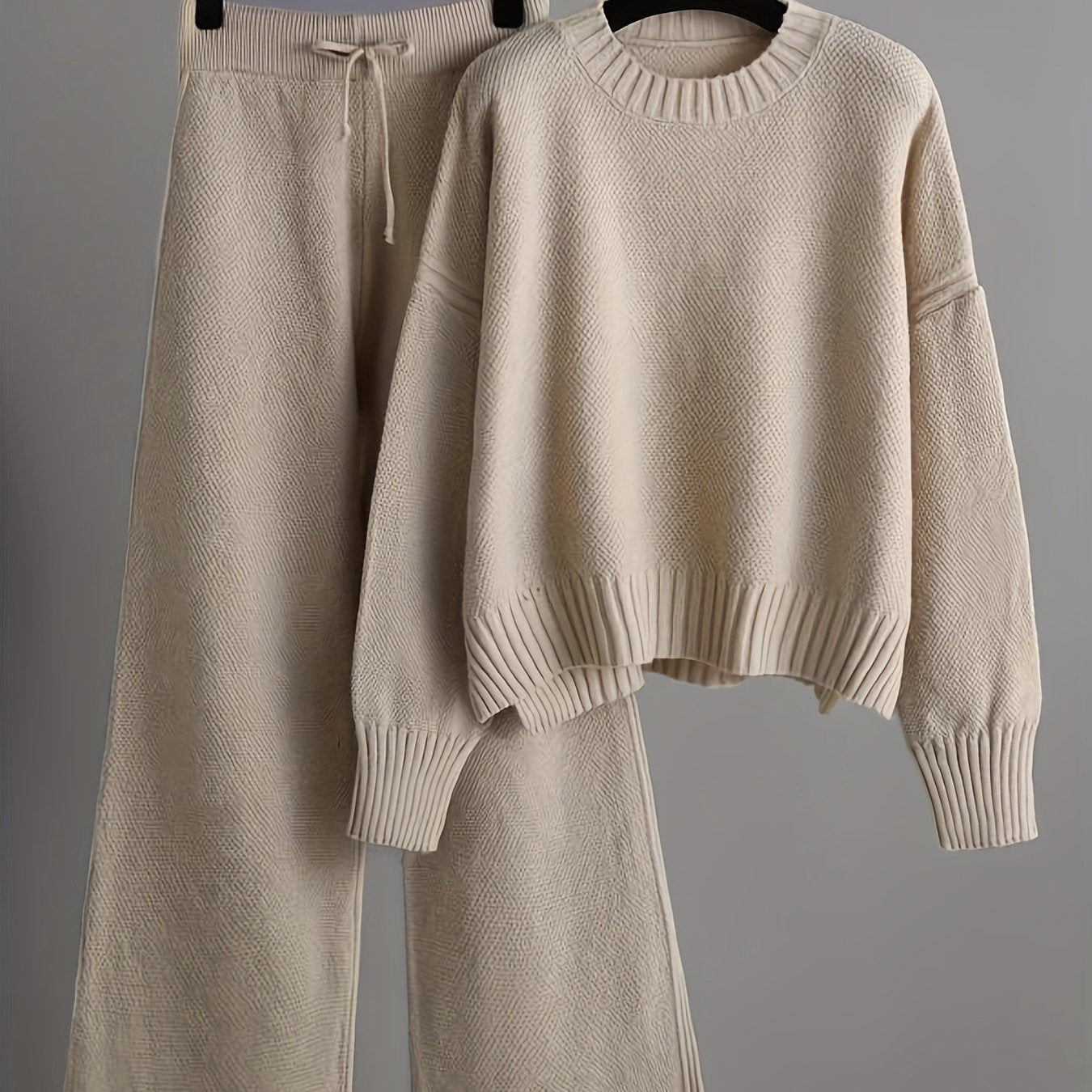 Womens Cozy Knitted Sweater Wide Leg Pants Set - Taylor K Shop