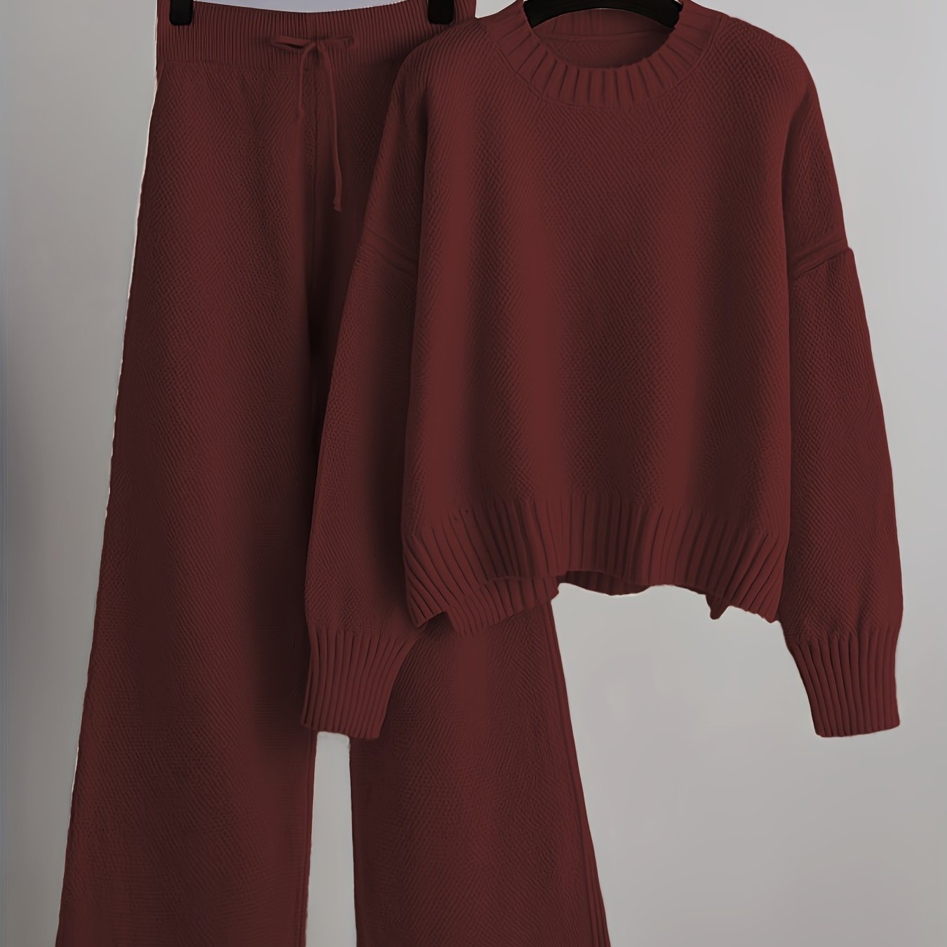 Womens Cozy Knitted Sweater Wide Leg Pants Set - Taylor K Shop