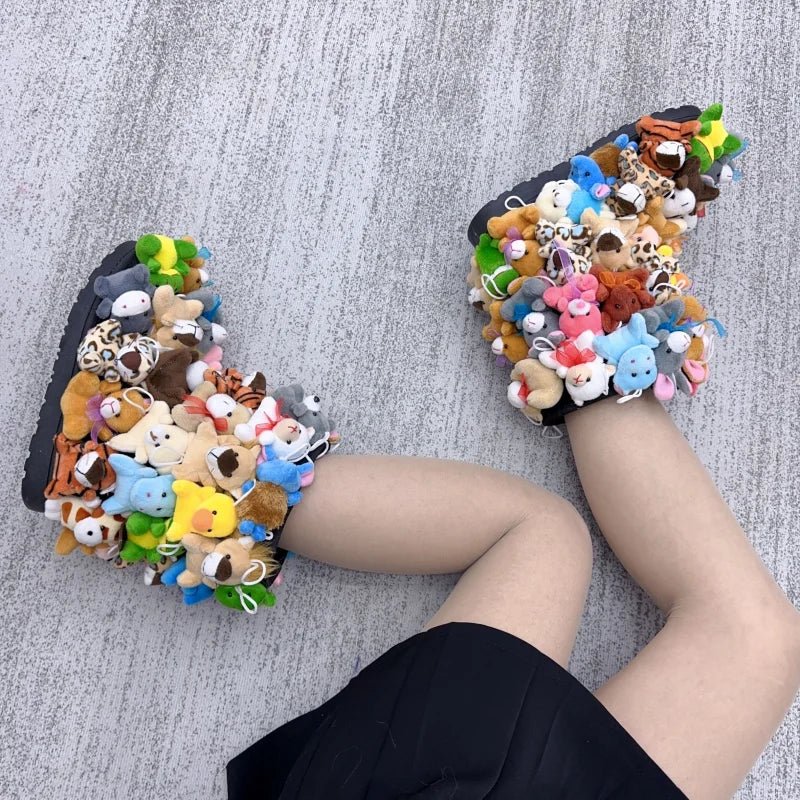 Womens Cozy Plush Animal Print Platform Snow Boots - Taylor K Shop