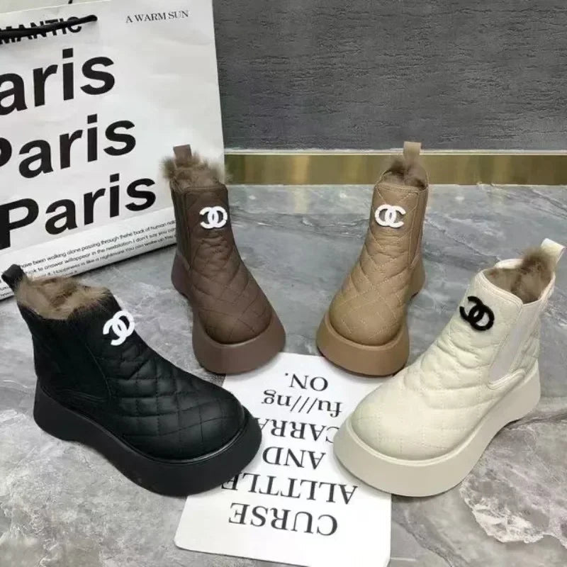 Womens Cozy PlushLined Winter Boots with Thick Soles - Taylor K Shop