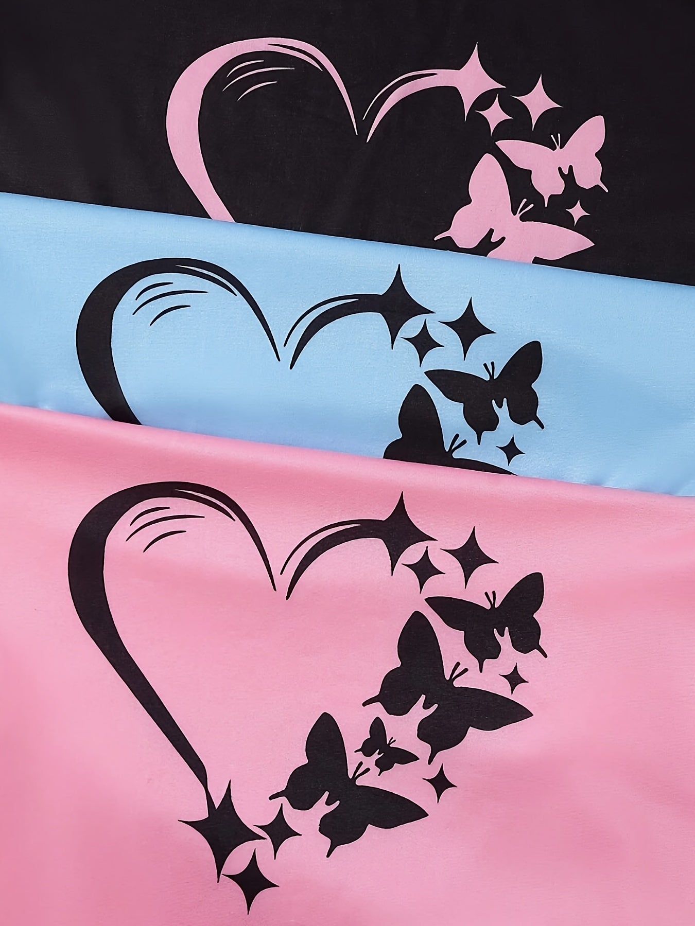 Womens Heart Butterfly Pajama Set 3Piece Sleepwear - Taylor K Shop