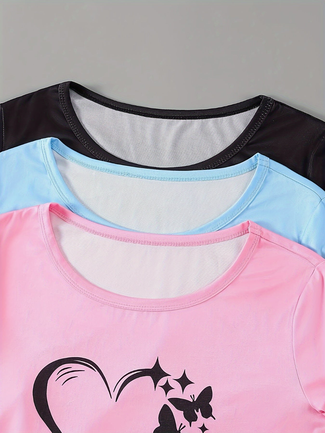 Womens Heart Butterfly Pajama Set 3Piece Sleepwear - Taylor K Shop