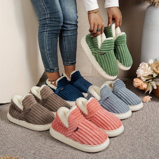 Womens Plush Fleece Slippers Cozy NonSlip IndoorOutdoor Boots - Taylor K Shop