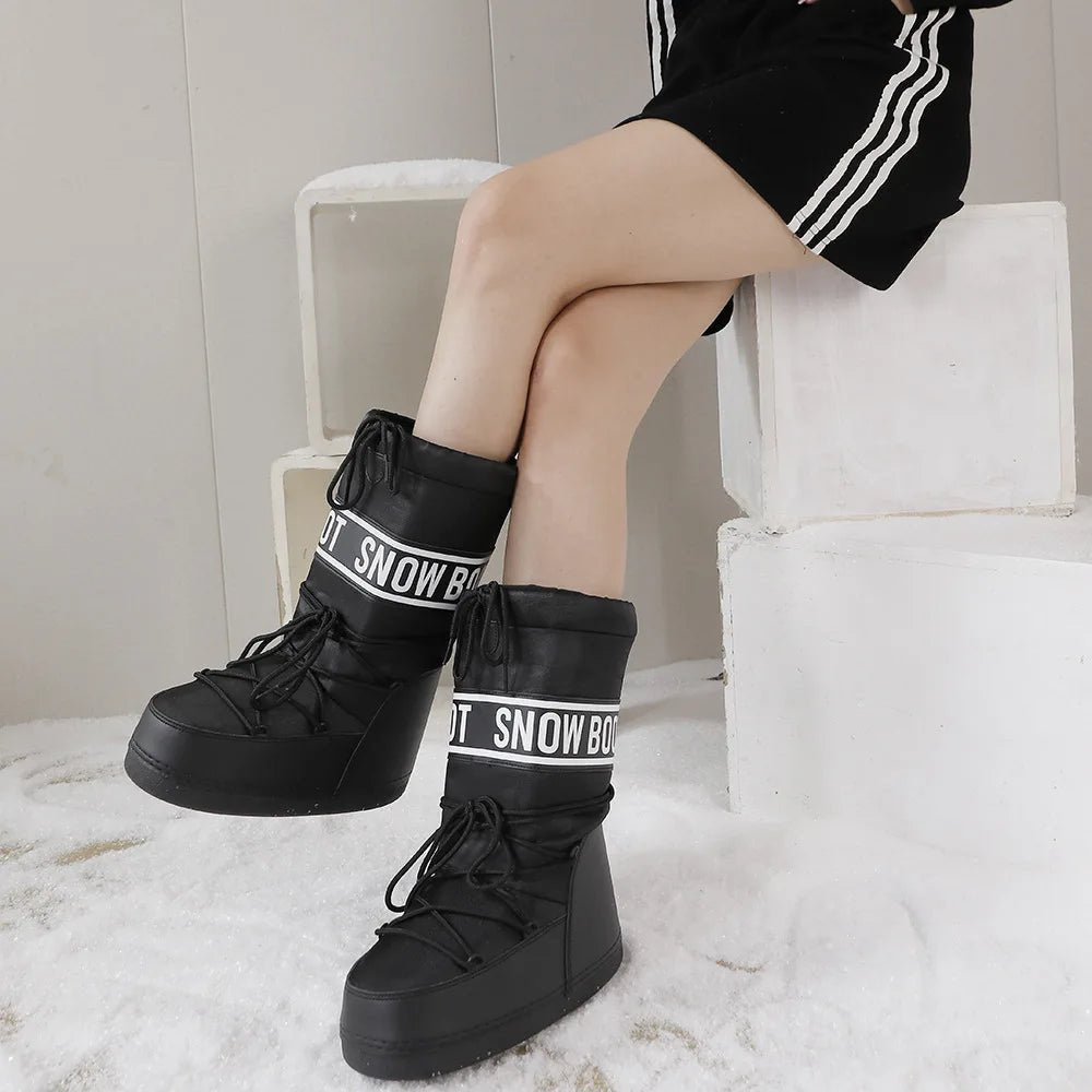 Womens PlushLined Waterproof MidCalf Snow Boots - Taylor K Shop