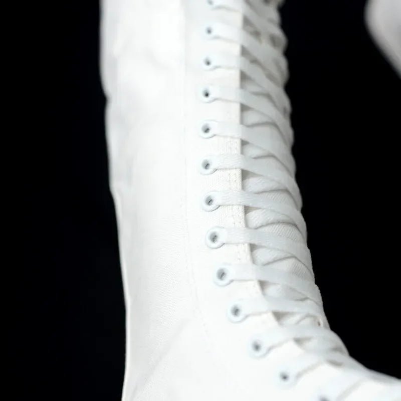 Womens Stylish KneeHigh Canvas LaceUp Sneakers - Taylor K Shop