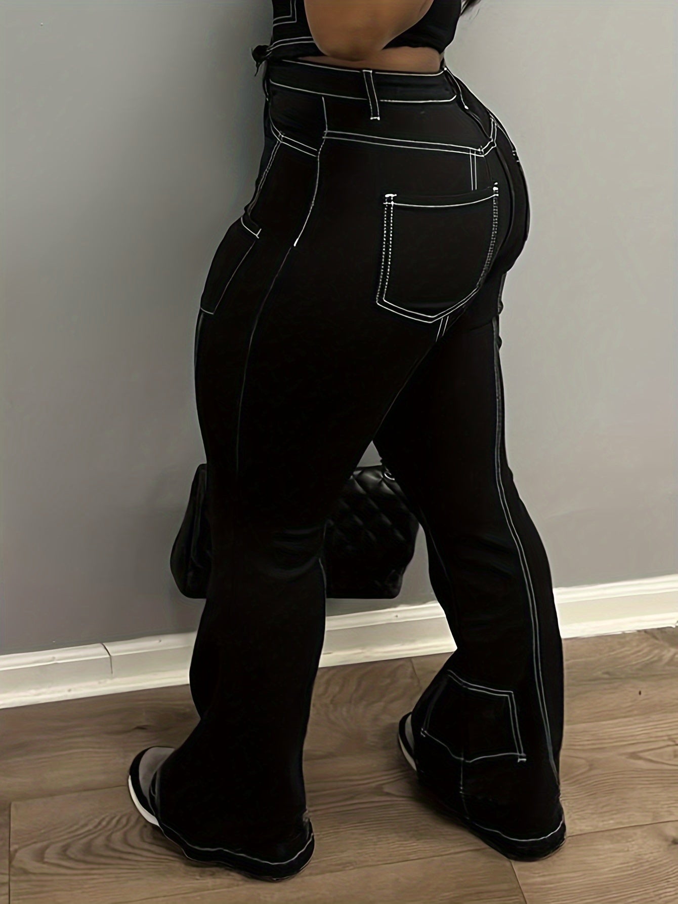 Y2K Street Style Black Flap Pocket Cargo Jeans - Taylor K Shop