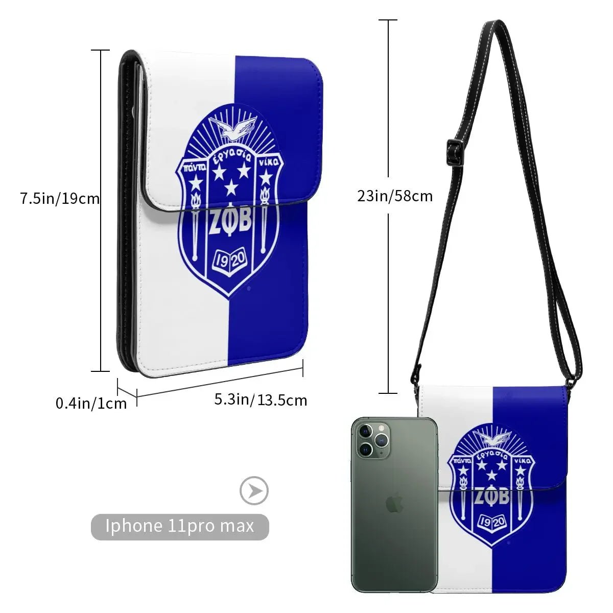 Zeta Phi Beta Crossbody Cell Phone Wallet Bag - Taylor K Shop