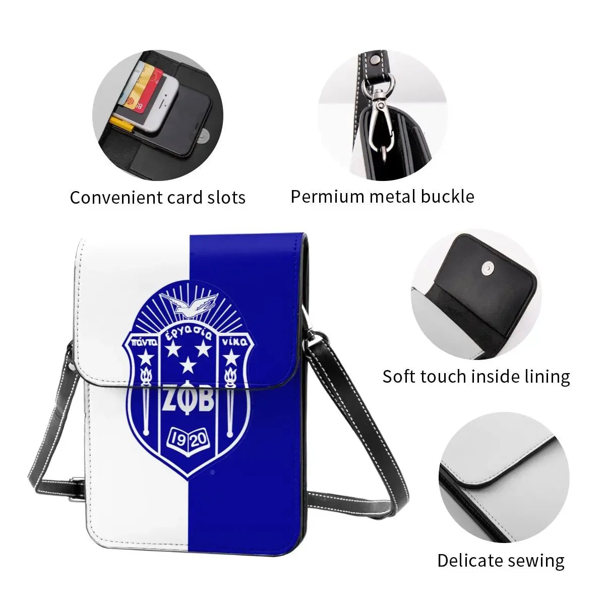 Zeta Phi Beta Crossbody Cell Phone Wallet Bag - Taylor K Shop