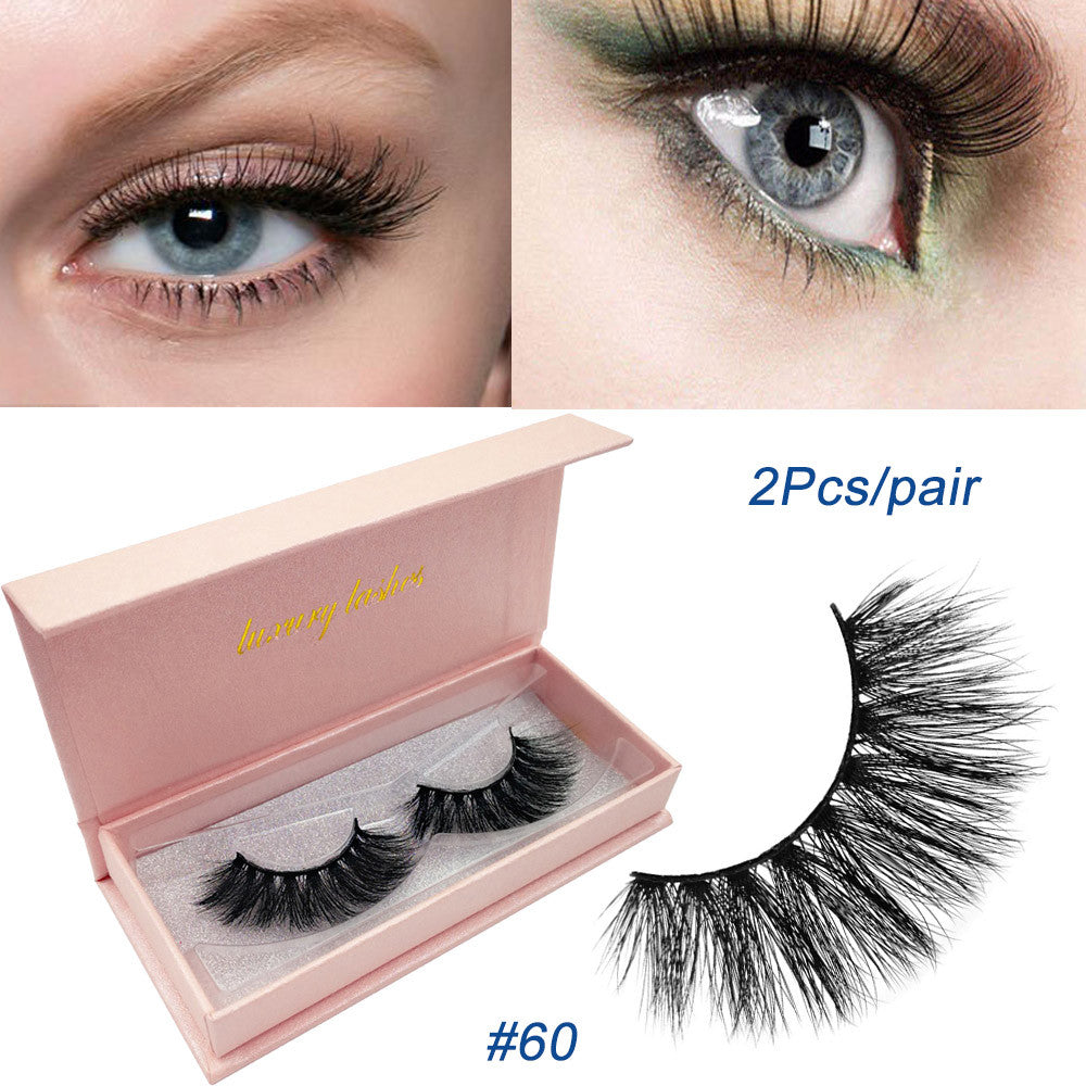 Natural Cross Long 100% Real 3D Fur Eye Lashes Extension False Eyelashes - taylorkinfo