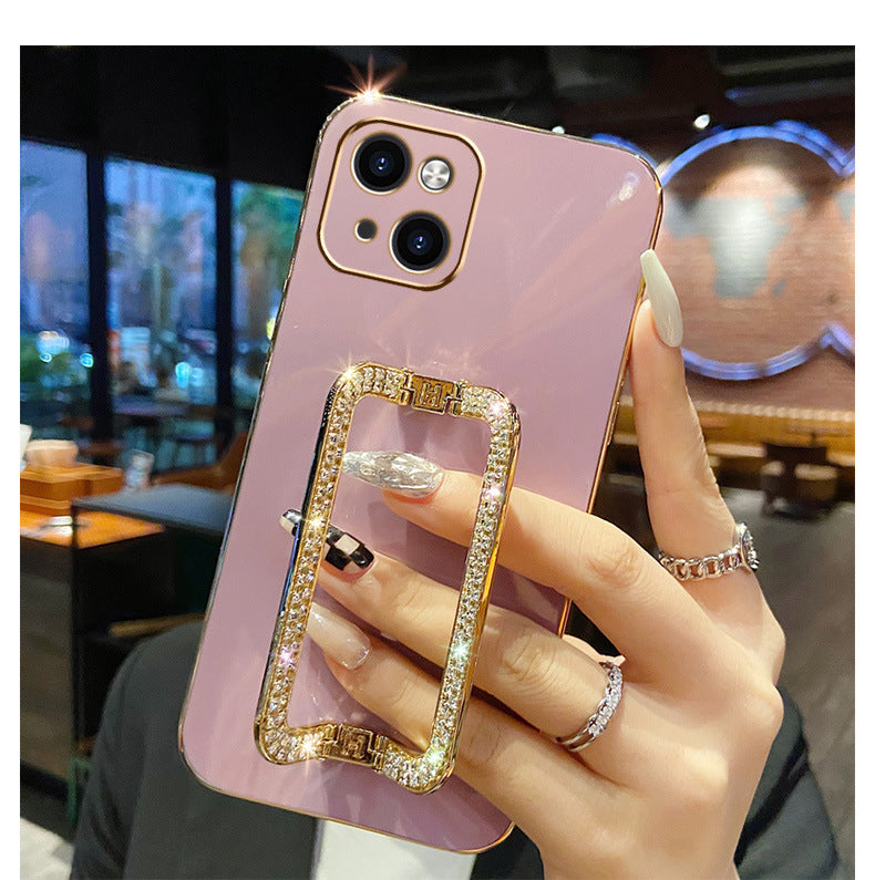 Women's Fashion Simple Diamond Bracket Phone Case