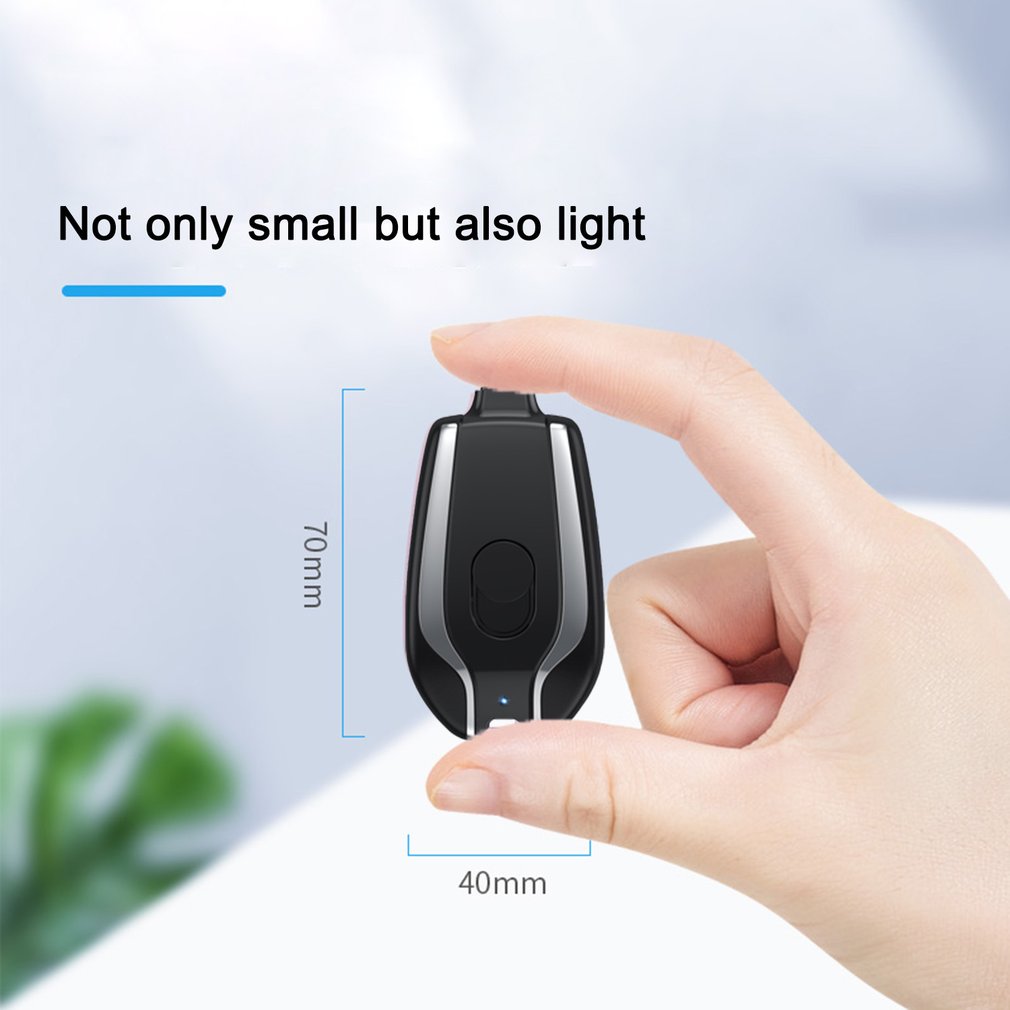 1500mAh Mini Power Emergency Pod Keychain Charger With Type-C Ultra-Compact Mini Battery Pack Fast Charging Backup Power Bank - taylorkinfo