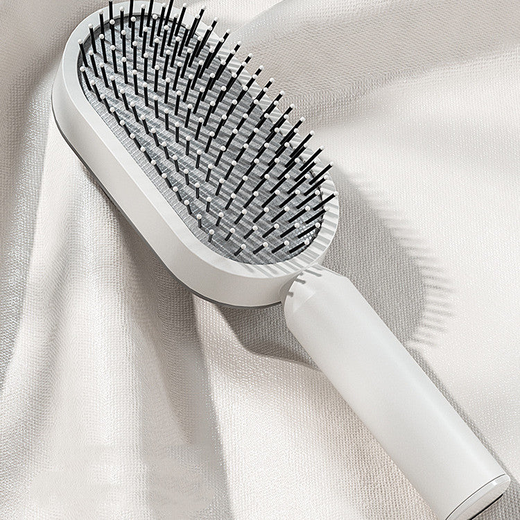 Self Cleaning Hair Brush For Women One-key Cleaning Hair Loss Airbag Massage Scalp Comb Anti-Static Hairbrush - taylorkinfo