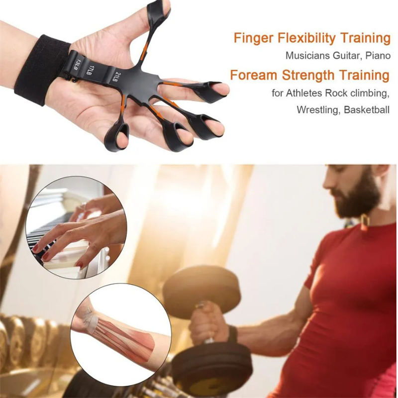 Silicone Grip Device Finger Exercise Stretcher Finger Gripper Strength Trainer Strengthen Rehabilitation Training - taylorkinfo