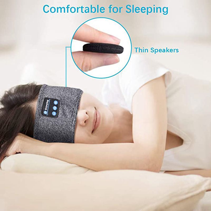 Wireless Bluetooth Sleeping Headphones Headband Thin Soft Elastic Comfortable Music Ear Phones Eye Mask For Side Sleeper Sports - taylorkinfo