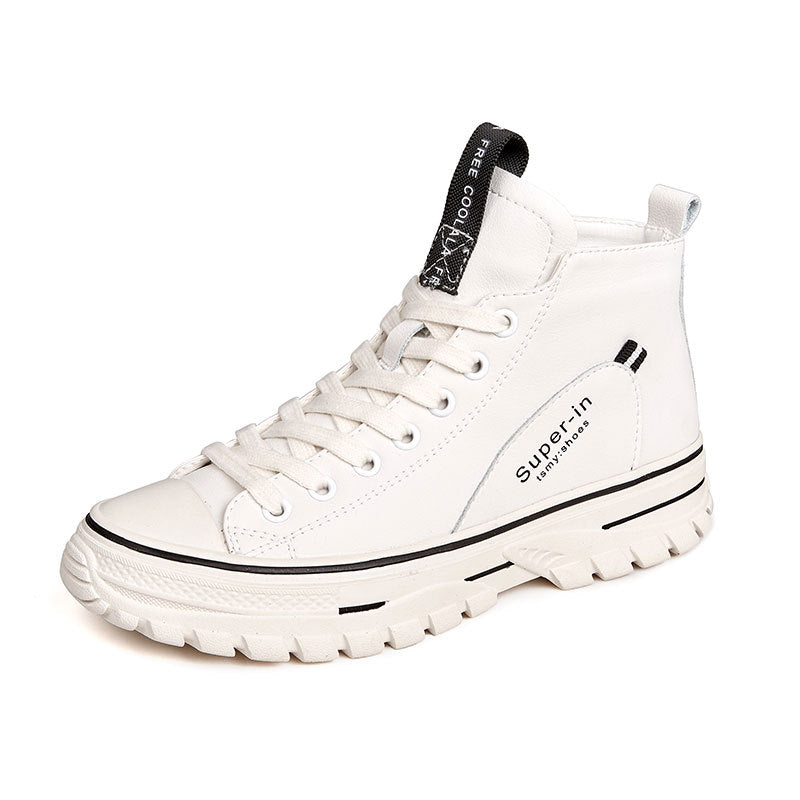 Letters high top small white shoes