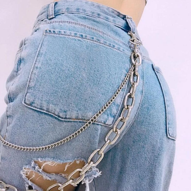 Zipper trim jeans