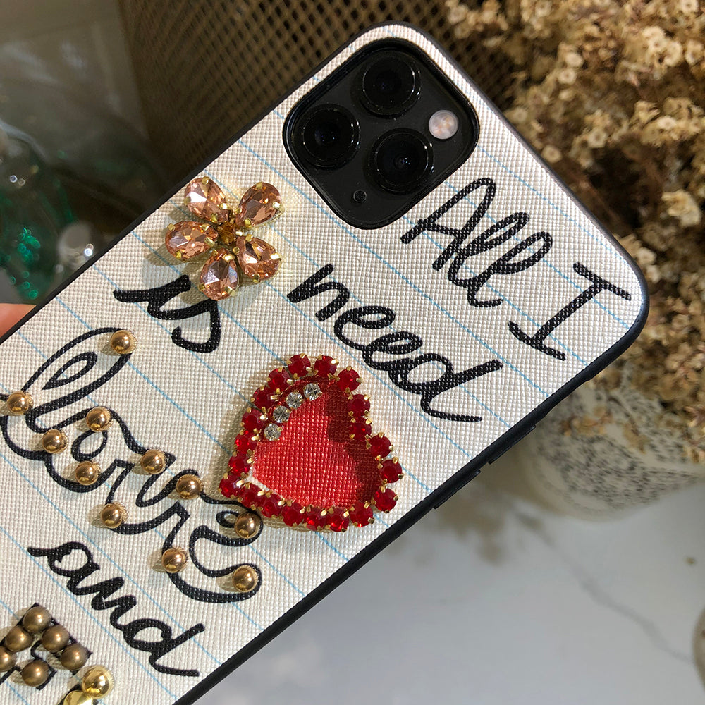 Luxury diamond love and wifi phone case